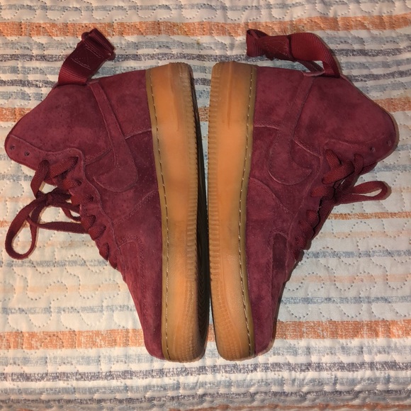 Burgundy Nike Air Force Ones - Picture 3 of 9